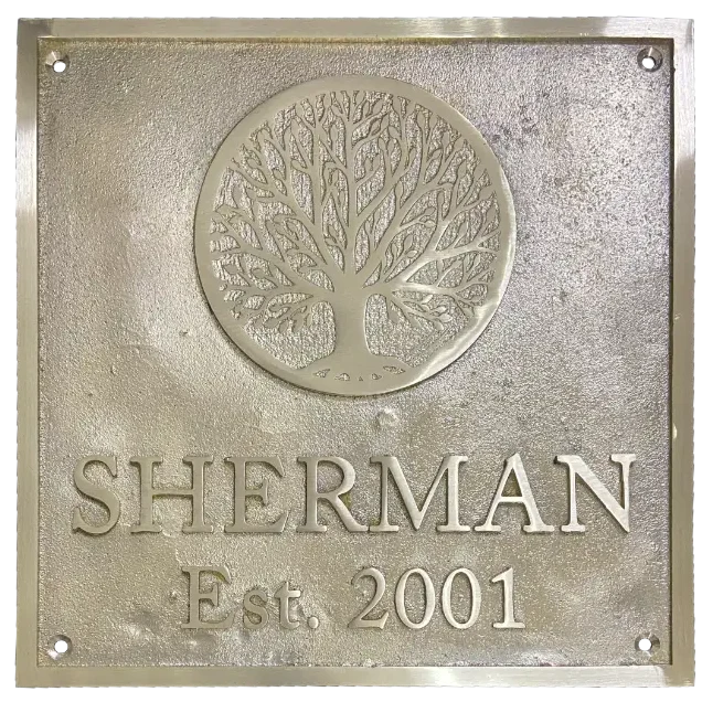Solid brass engraved nameplate | Custom business logo brass plaque | personalized engraved brass signage