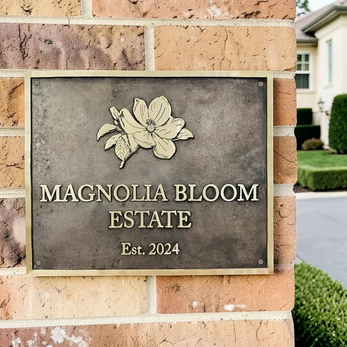 Bronze Address Plaque – Custom Outdoor Address Sign