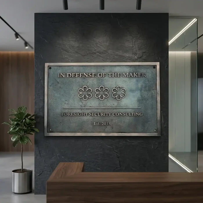 Bronze address plaque with custom house numbers and raised lettering