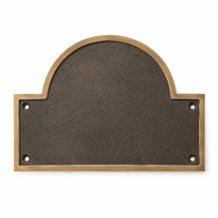 Custom bronze address plaque with personalized engraved house number and name