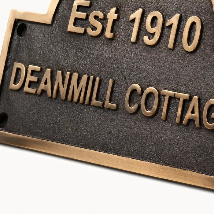 Solid bronze address plaque with personalized engraving for home