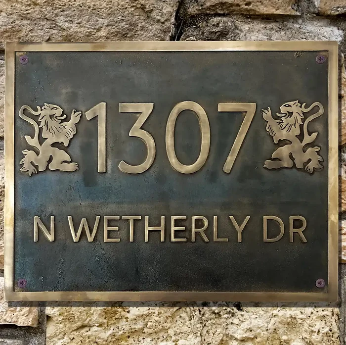 Bronze Address Sign | Custom Engraved Bronze Plaque
