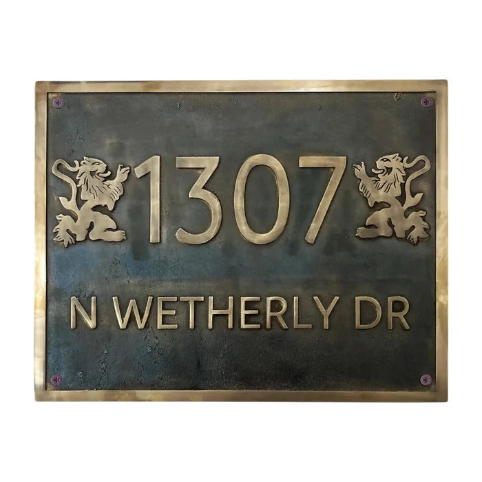 Bronze House Number Plaque - Address plaques