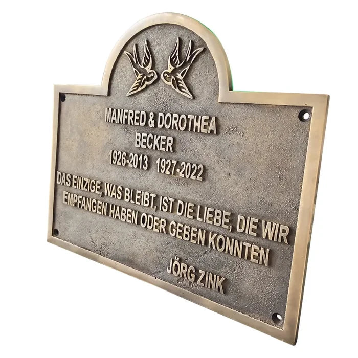 commemorative bronze memorial plaque