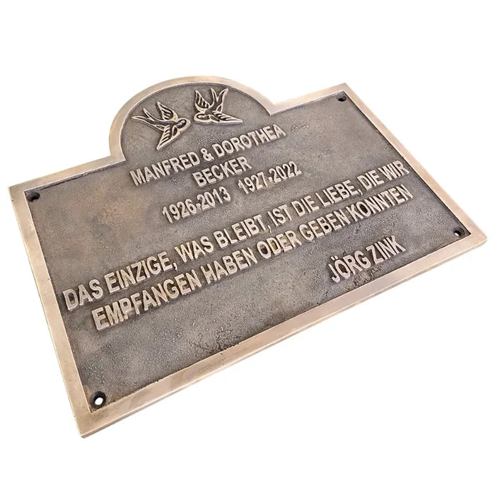 bronze dedication plaque