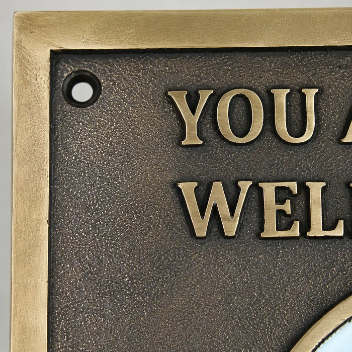 Bronze memorial plaque with engraved picture and personalized inscription