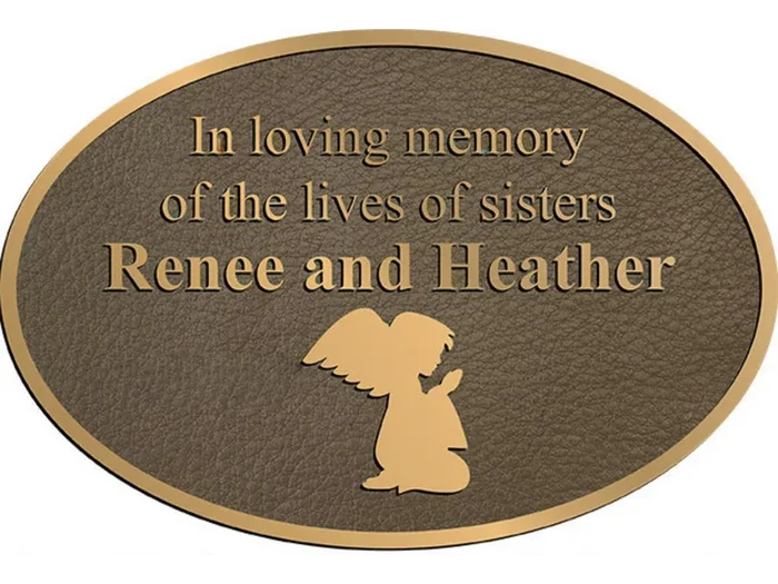 Bronze memorial plaque for remembrance