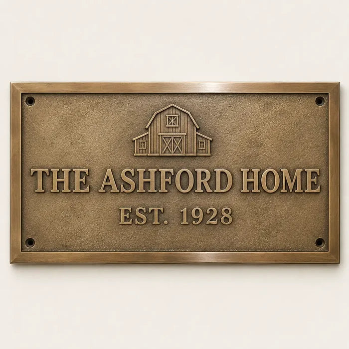 Premium personalized bronze plaque for outdoor and indoor displays