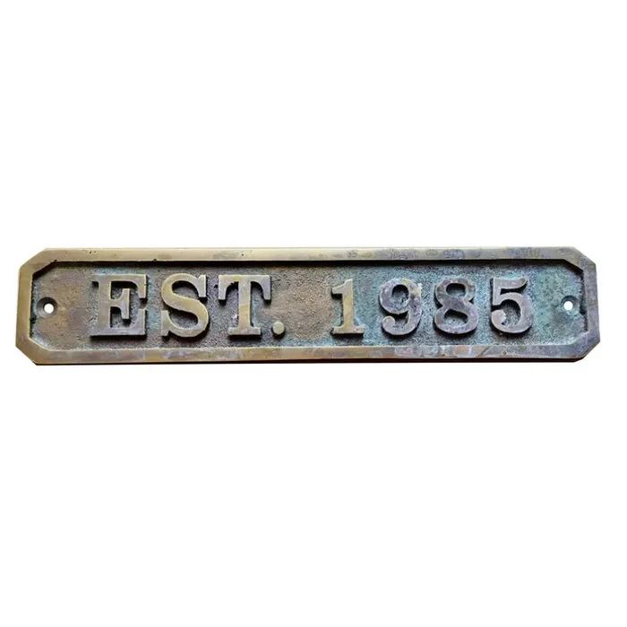Cast Brass Address Plaque in Patina Finish