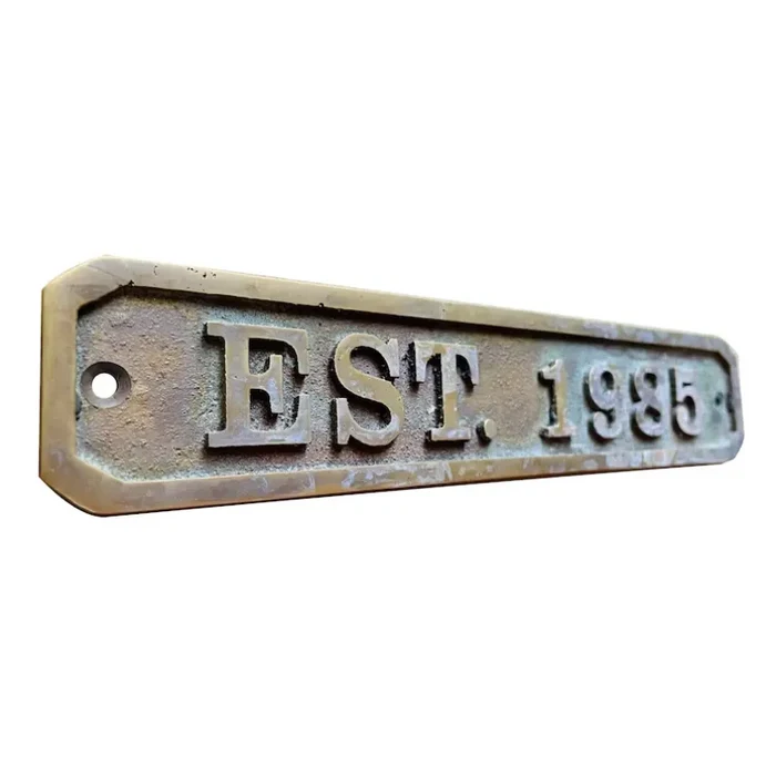Vintage Patina Brass Custom Address Sign