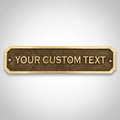 Brass Door Sign – Personalized Engraved Address Plaque | Custom text plaque with gold border on a gray background