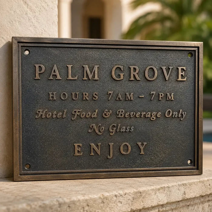 Custom cast bronze plaque for residential address and home identification