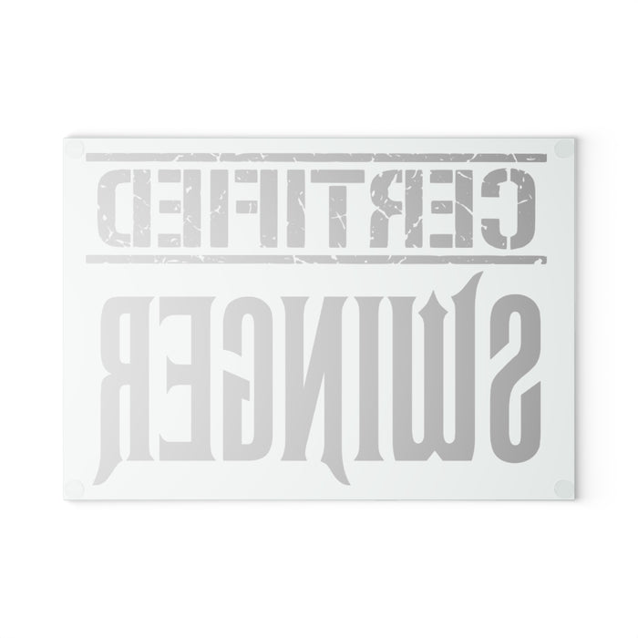 Certified Swinger Glass Cutting Board — Novelty Kitchen Gift
