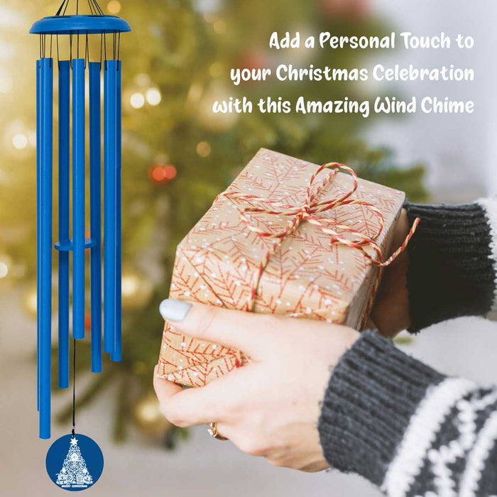 Christmas Tree Engraved Wind Chime – with Custom Text