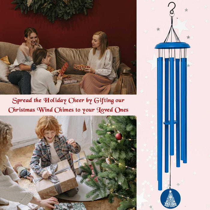 Christmas Wind Chime in blue finish