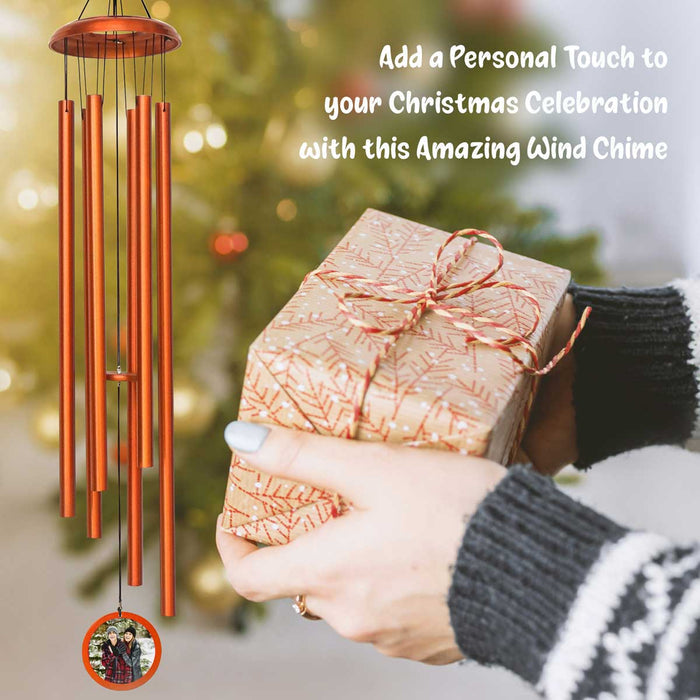 Christmas wind chime with photo as a personalized gift