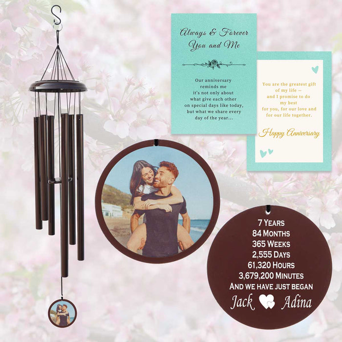 Couple Photo Wind Chime in Bronze – Personalized Anniversary Gift