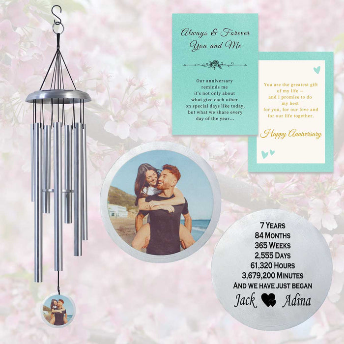 Couple Photo Wind Chime Silver – Personalized Anniversary Gift