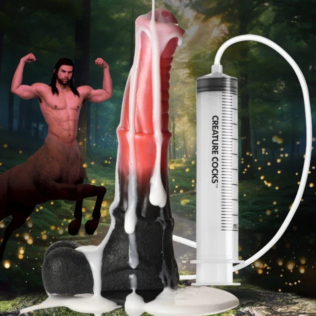 Product with a forest background and muscular figure, featuring 'Creature Cocks' branding.