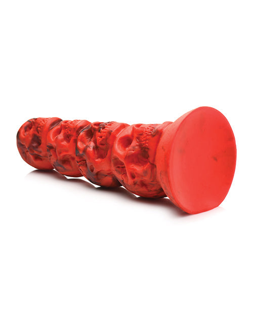 Red textured roller on a white background
