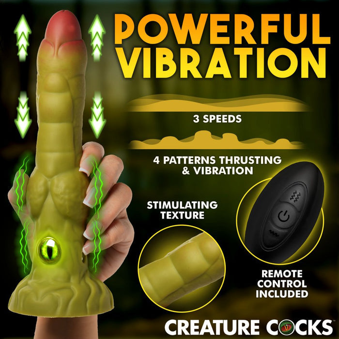 Sexual product with text highlighting features on a dark background
