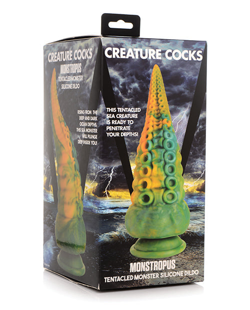Boxed product with tentacle design labeled 'Creature Cocks' on a white background