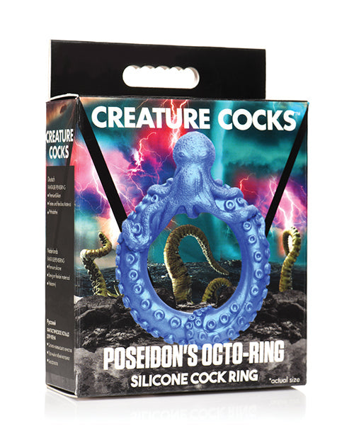 Box of 'Poseidon's Octo-Ring' silicone cock ring by Creature Cocks with octopus design.