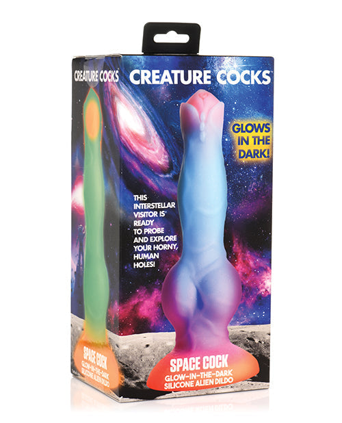 Boxed product labeled 'Creature Cocks' with space-themed design and text.