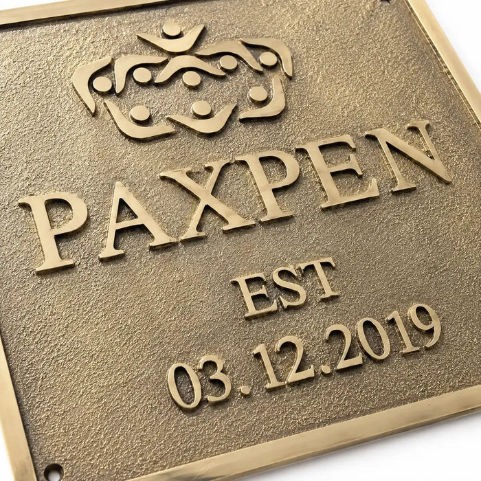Premium solid brass plaque with personalized address engraving