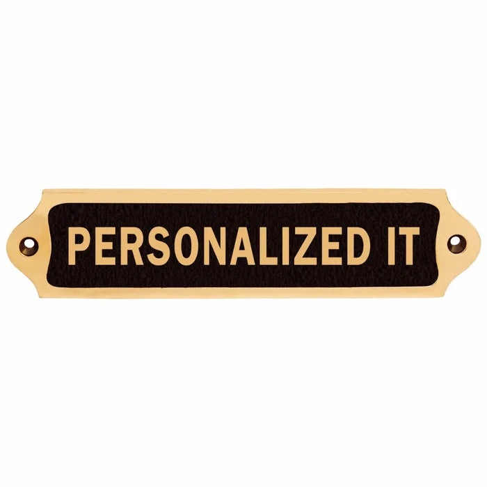 Custom Brass Door Sign in Black Finish