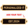 Engraved Black Brass House Number Sign