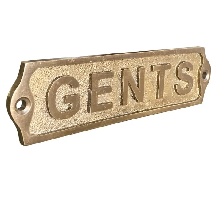 Gents Brass Door plates | Toilet sign 22x5 cm antique finish