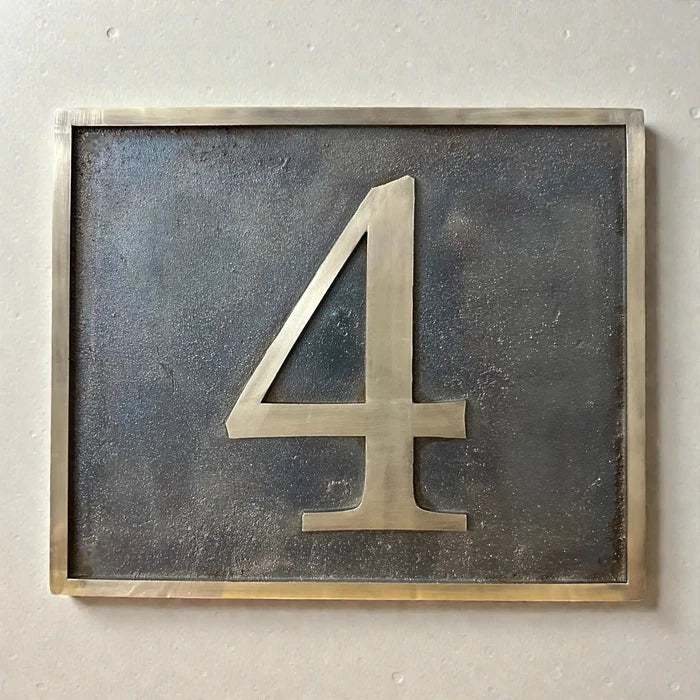 Antique Brass Address Plaque – Custom Home Number Plate