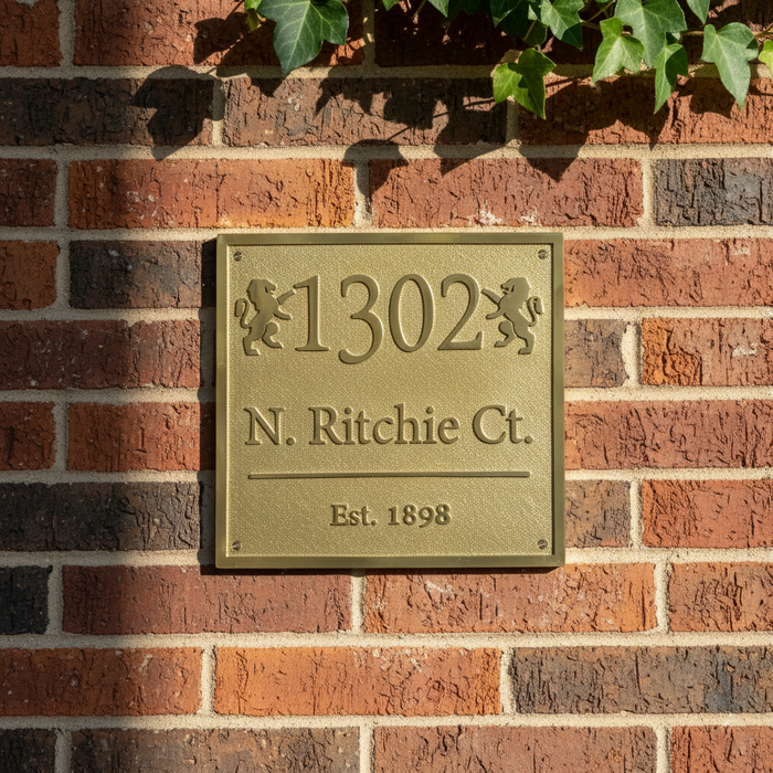 Custom Brass Plaque – Personalized Address, Name & Number Plate