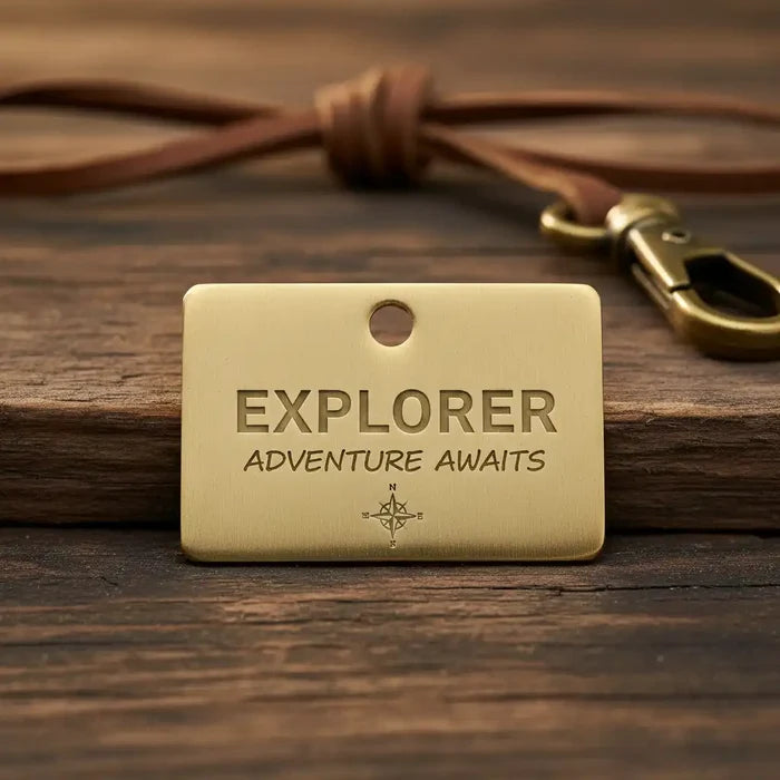 engraved brass name tag