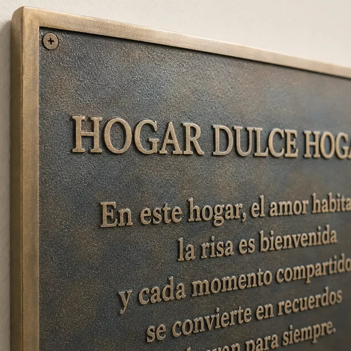 Elegant bronze plaque with personalized inscription