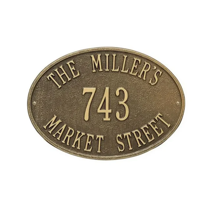 Buy Oval Brass Plaque: customized name & address