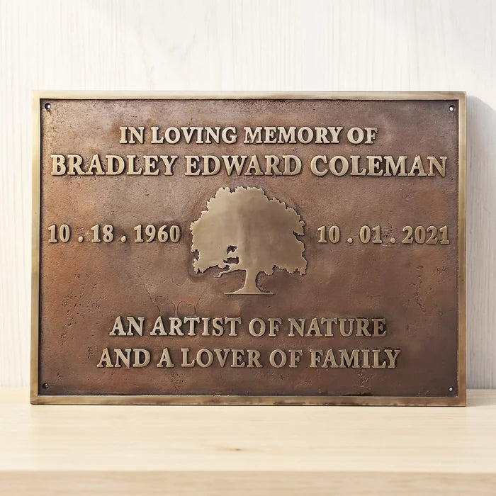 Custom Bronze Memorial Plaque | Personalized Engraved Grave Tribute Plaque
