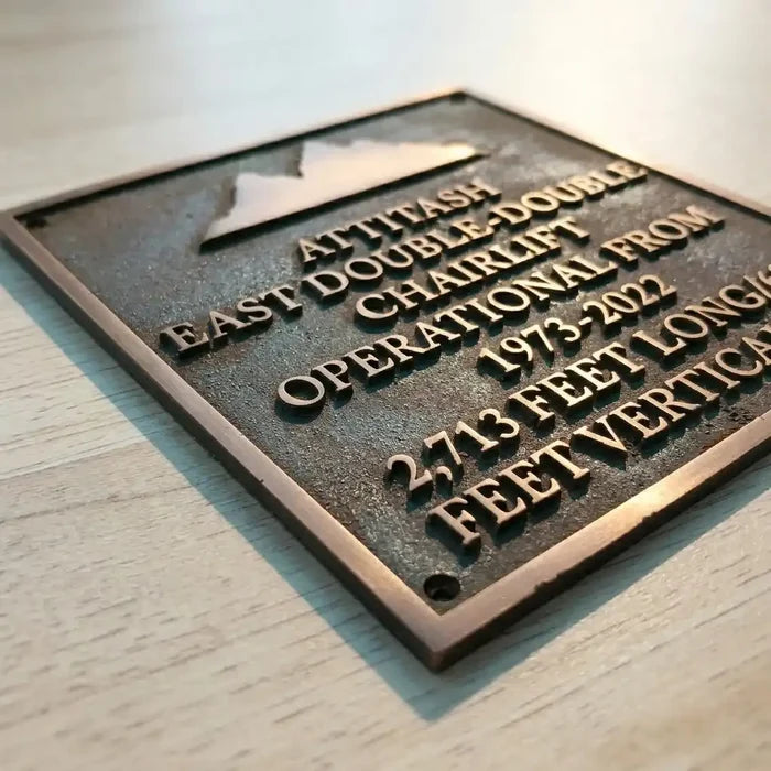 Custom bronze grave tribute plaque with raised 3D lettering