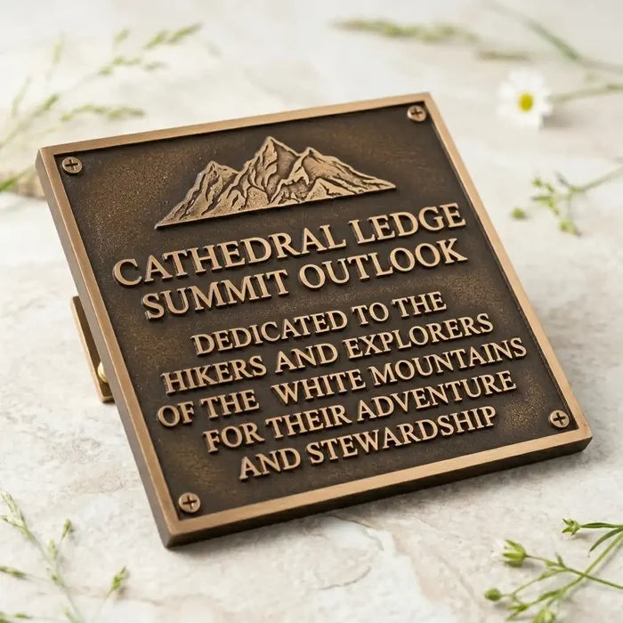Personalized bronze memorial sign with custom engraved inscription