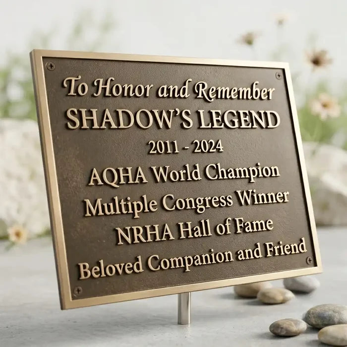 Custom cast bronze memorial plaque for indoor and outdoor display