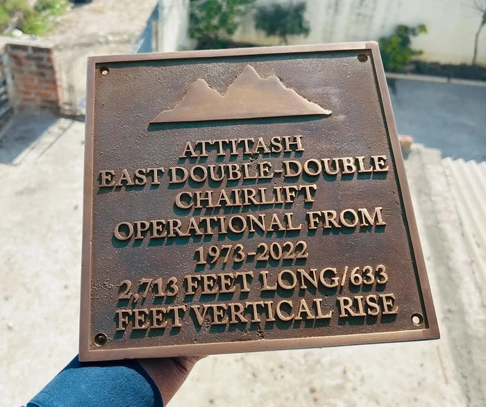 Bronze plaque with text custom