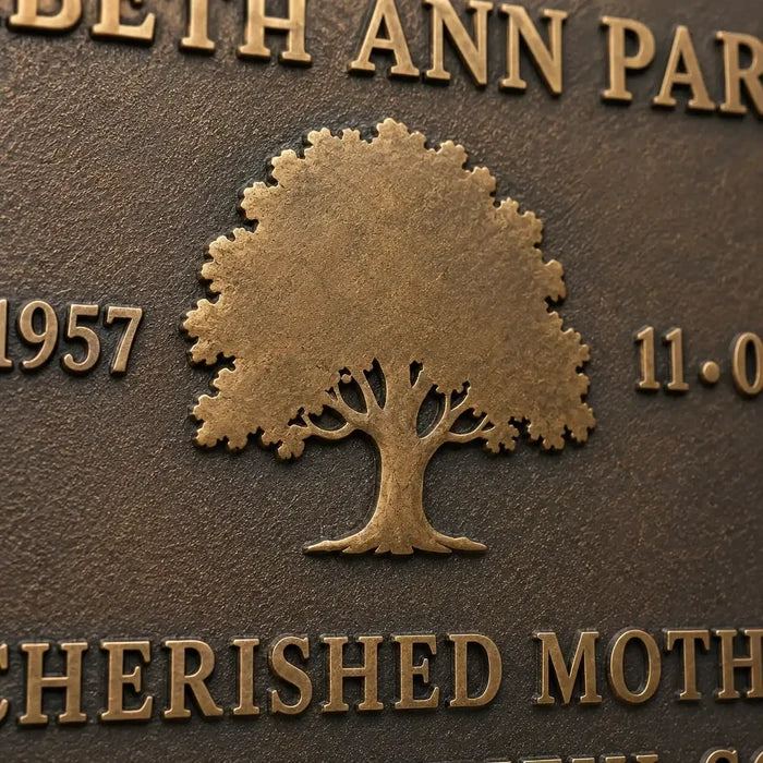 Solid bronze memorial plaque for honoring a loved one