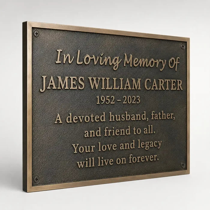 Custom Bronze Memorial Plaque | Personalized Engraved Tribute Sign