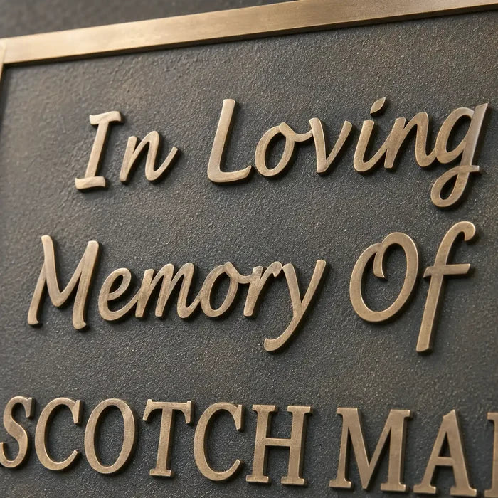 Bronze memorial and commemorative plaque with custom engraving