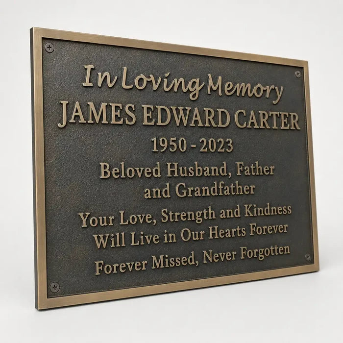 Custom bronze commemorative plaque for lasting remembrance