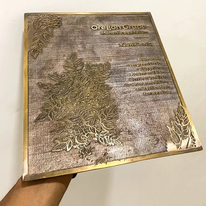 Engraved brass address plaque for house