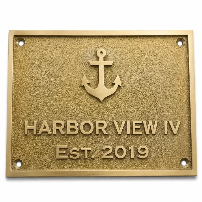 Solid brass plaque with custom engraved name and message