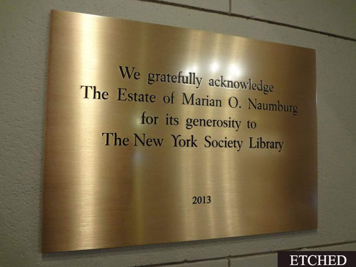 Personalized Brass Sign with Deep Engraving