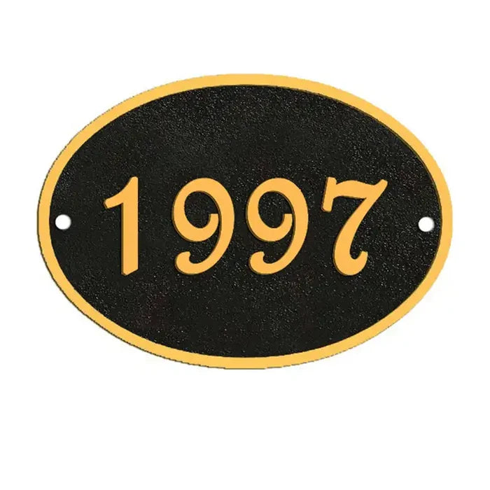 Oval Custom House Number Plaque – Brass Address Plaques.